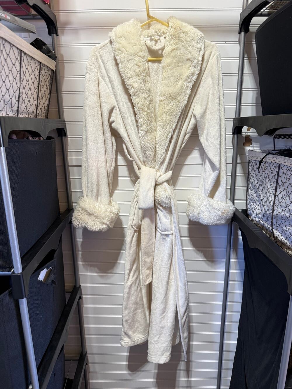 Pottery Barn Faux Fur Robe One Size